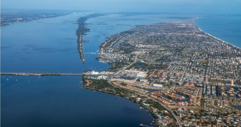 aerial-view-of-indian-river-and-atlantic-ocean-above-melbourne